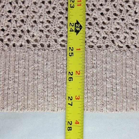 Torrid Sweater Size 1 1X Open Stitch Knit V Neck Pullover Long Sleeves Beige - Picture 10 of 14